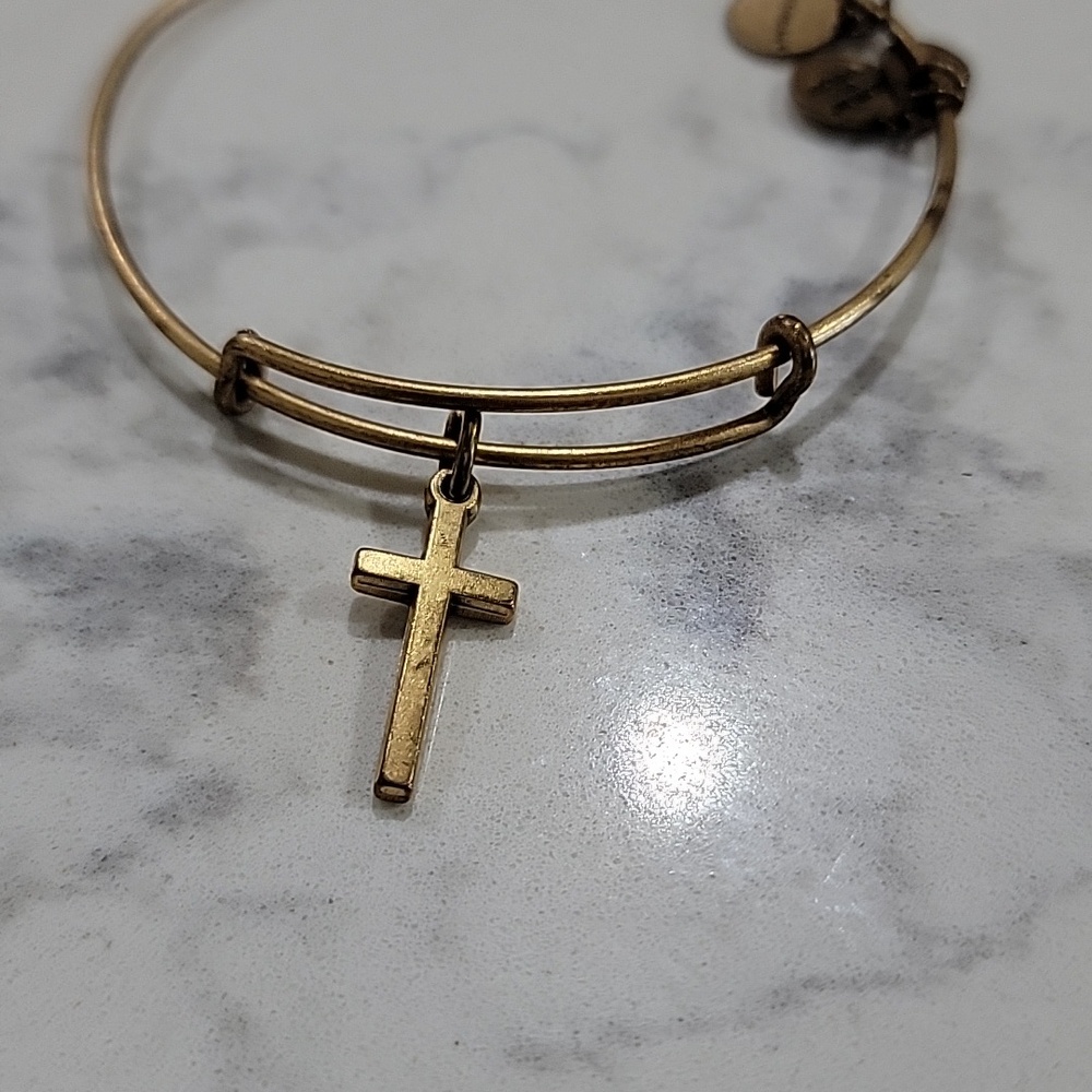 Alex and Ani Mixed Metal Cross Bangle Trio - Gold & Silver Bundle - Picture 9 of 13
